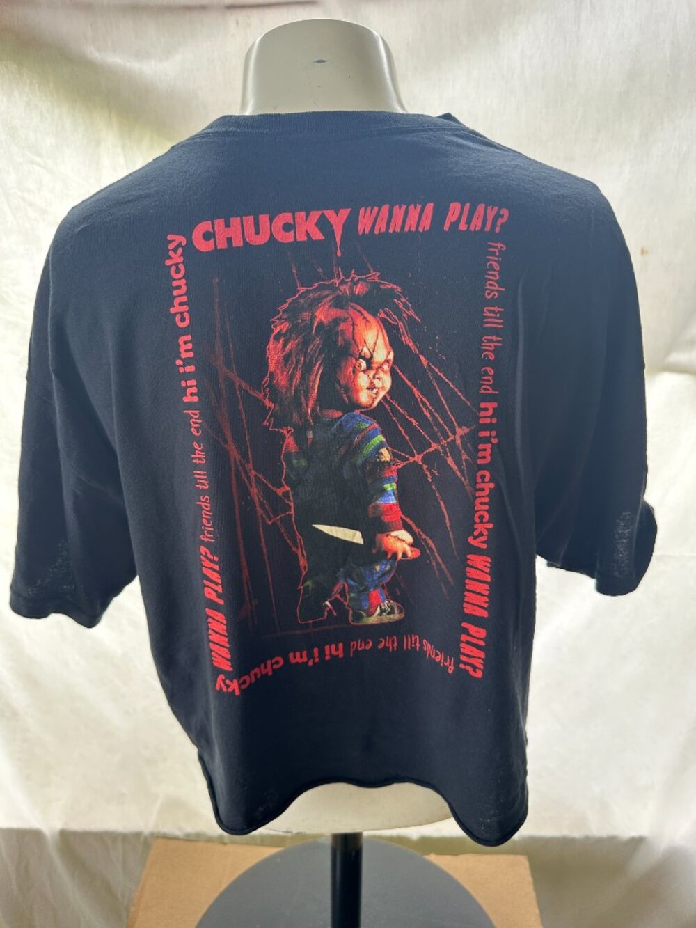 Chucky Wanna Play Women's Black Mid Rif Shirt Size XL
